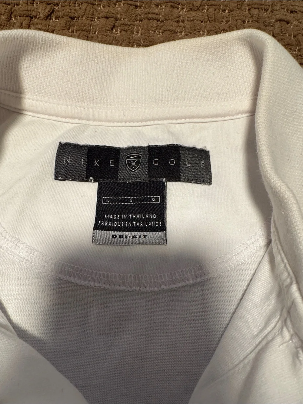 Vintage Nike Men's White Polo Shirt with Contrast Trim